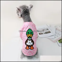 Dog Apparel Dog Shirts Lovely Duck Embroidery Clothes Summer Apparel For Small Dogs Chihuahua Yorkies Bldo Bathshowers Drop Delivery Dhn0T