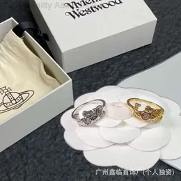 Designer Ring für Frau Vivenwestwoods Luxus Saturn Ring High Version Kaiser Witwe Liebe Diamant eingelegt