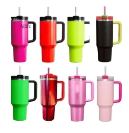 Schiff aus USA Neon Black Green Winter Pink Limited Edition H2.0 Cosmo Co-Branded Tumbler Tassen Valentinstag Geschenkziel rotes Wasserflaschen