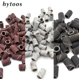 Биты Hytoos 100pcs 3 Colors Nail Art Sanding Bands педикюры Инструменты электрические аксессуары для ногтей инструменты ухода за ногами 80# 150# 240#