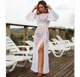 2024 Summer Antisun Beach Dress for Women Biqunis прикрытия видно через плавательную юбку с более поздними рукава саронг богемный бикини 240419