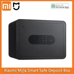 Control Xiaomi Mijia Smart Safe Deposit Box Bluetooth Fingerprint Password Unlocking 65Mn AntiDrilling Steel Plate Semiconductor