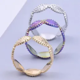 Anelli a grappolo 5 pezzi di gioielli geometrici in acciaio titanio set per donna alla moda alla moda il fascino antistress anillo hombre