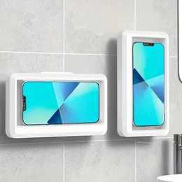 Handys Hüllen Telefonhalter Badezimmer wasserdichte Heimwand für alle Telefonständer selbstklebender Touchscreen Telefonschale Duschversiegelung Aufbewahrungsbox 240423