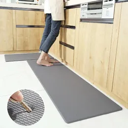 카펫 일본 주방 PVC 가죽 바닥 매트 회색 도어 매트 침실 거실 깔개 방수 오일 방지 대형 깔개