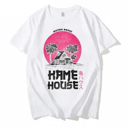 T-shirt da donna Summer Fashion Mens Oversize Tshirt Turtle School Kame House Pink Print Plus T-Shirt Casual Streetwear Tops Tops Maschio 240423