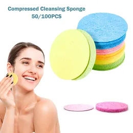 Scrubbers 50/100Pcs Compressed Natural Cellulose Facial Cleansing Sponge Makeup Removal Cotton Face Washing Brush Skin Care Tools