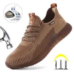 Stiefelschuhe für Männer arbeiten Stahl Zehenkappe Sicherheitsschuhe Outdoor Sneaker Schutzschuhschuhe Arbeitschuhe schlupfsicher und pünktlichsicher