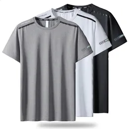 S-5XLMens Quick Dry Sport T-shirt Elastic Loose Workout Fitness Running Hiking Gym Tank Tops Short Sleeve Shirt Summer MM417240416