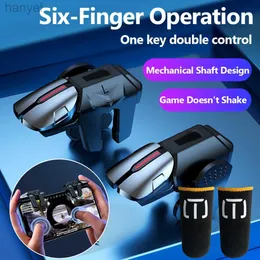 Spelkontroller Joysticks G21 1 Par 6 Finger Game Controller GamePad Flexibel känslig spel AIM FOOTING TRIGGERS JOYSTICK -knapp för PUBG Mobile D240424
