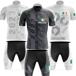 Racing Sets Irlanda Bandy Cycling Team Jersey Set Set 2024 Men Roupas Bike Road Bike Suit Bicycle Bib Shorts MTB ROPA MAILLOTSWIT