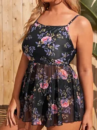 ملابس السباحة النسائية vigojany 2024 print push up plus size bikini dress bruck tankini chubby women swimsuit بدلة السباحة