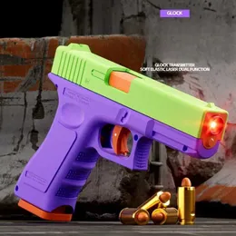 Gun Toys Laser Versione a doppia modalità Eiezione automatica conchiglia G17 Pistola Ronno pistola Bullet Bullet Pugna Pistola CS Armi che spara per Kidsl2404