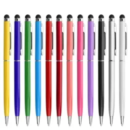 Pensje 50100pcs Universal 2 w 1 metalowy pojemnościowy ekran Stylus Pens Pensj Balpoint Pen Touch Screen Pen dla iPhone'a Samsung Smart Phone