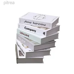 Dekorativa föremål Figurer verklighet Creative English Fake Book 3D Nordic Modern Style Simulation Book Foldbara Simple Book Cases Photo Props D240424