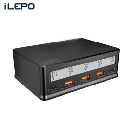 충전기 110W USB C 충전기 PD 65W 디지털 디스플레이 USB 충전소가있는 슈퍼 빠른 충전기 14 15 Pro Max Laptop Samsung