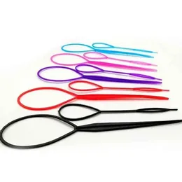 2 Pcs Ponytail Hair Styling Tools Plastic Needle Ponytail Topsy Loop Hair Bun Maker Braids Beauty Accessories Hairdressing Tool