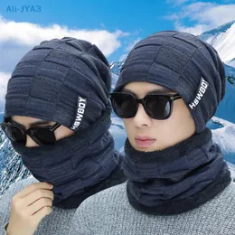 Беретс мужская шапочка для шляпы и шарф зима теплые шерстяные шерсти