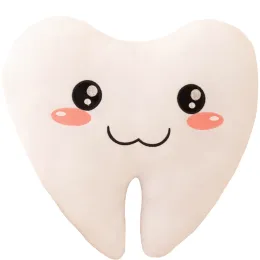 Kuddar 2040 cm härlig simulering tand plysch leksaker söta vita tänder fylld mjuk kudde rolig soffa kudde dekor gåva för barn barn