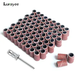 Bitar 100/50/25st nagelsslipningsringband Electric Manicure Nail Borrbitar 80/120/180 GRIT GEL Nail Polish Borttagning Pedicure Tool