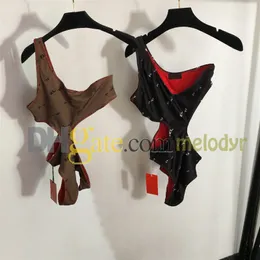 Donne sexy costumi da bagno cavo bibino stampare una spalla da una spalla da bagno su costume da bagno estate in bikini da bagno