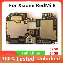 Антенна 32 ГБ 64 ГБ для Xiaomi Redmi 8 Материнская плата, разобрать оригинальное материальное плату для xiaomi redmi 8 логическая плата с полными чипсами