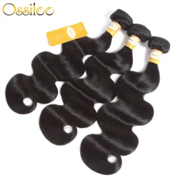 직조 ossilee body wave bundles 말레이시아 머리 묶음 인간 머리 묶음 1/3/4pcs/로트 인간 머리 직조 묶음 묶음이 무리 머리카락 연장