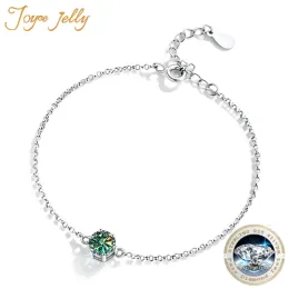 Strands Joycejelly Женский стерлинник 925 Серебряный браслет 1 Ct D Цвет Moissanite Женский классический шесть когтя