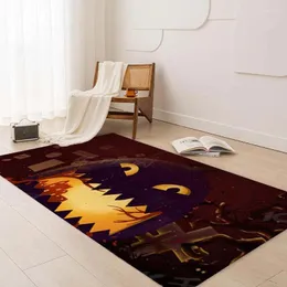 Carpets Halloween Atmosphere Theme Style Facecloth Material Rectangular Floor Mat Entrance Living Room Bedroom Doorway Universal