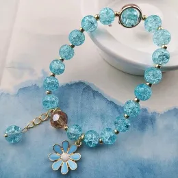 Strängtillbehör för kvinnor Crystal Flower Pärledarmband för kvinnor Sen Armband Ins Populära Design Crystal Armband Smycken Pulseras