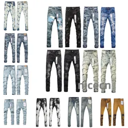 Mens Jeans Designer Ksubi Hip Hop Loose Ripped rakt vanliga jeans tvättade gamla långa svarta jeans staplade lila shorts jeans