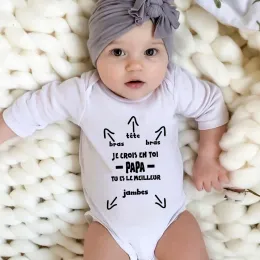 Pieces Papai tu es le Meilleur Baby Bodysuit Funny Cotton Manga longa Rompers infantis Body meninos garotos roupas do dia do dia dos presentes