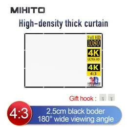 Parts MIXITO Foldable 4:3 Scale Portable HightDensity Projector Screen Outdoors Home and Office Projection Curtain 60 Inch 150 Inch