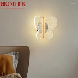 Wall Lamps BROTHER Contemporary Butterfly Lamp Indoor Living Room Bedroom Bedside Nordic Art El Corridor Hallway