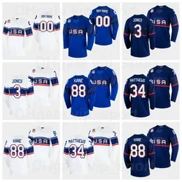 Kob 2022 USA Hockey Jersey Winter 36 Jack Campbell 74 John Carlson 53 Shayne Gostisbehere 77 Tony Deangelo 43 Quinn Hughes 22 Kevin Shatten