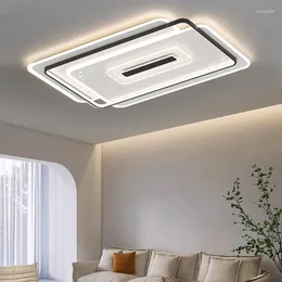 Avizeler Tavan Oturma Odası Yatak Odası için Avize Çocuk Yemek Çalışması Kare Modern Led Aydınlatma Siyah Beyaz Minimalizm Lamba