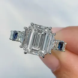 Bande Huitan Stile senza tempo Donne rettangolare anelli di zirconia cubica per accessori per l'impegno a sposa