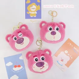 Cute and Cute Cartoon Pink Bear Plush Zero Wallet Internet celebrity Instagram Little Bear Doll Wallet Storage Bag Keychain Pendant