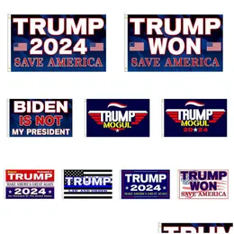 Banner Flagi 3x5 stóp Trump Won Flag 2024 Wybory Donald Mog Save America 150x90cm Drop dostawa domowy ogród świąteczny partyj Dhgrh