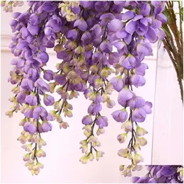 Kwiaty sztuczne dekoracyjne wieńce winorośl girland Wisteria Rattan WATK WAKING STRING Romantyczna dekoracja arch