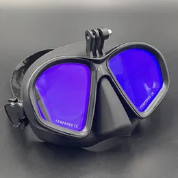 Ayna lens Profesyonel Tüplü Dalış Maskesi Şnorkel Yüzbaşı Seti Yetişkinler için Dalış Yüzmek Sualtı Gözlük Maskesi GoPro için Mount ile Mask 240409