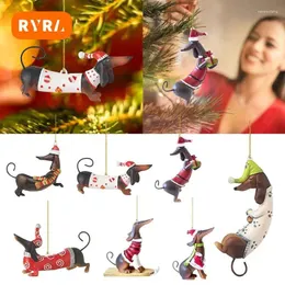 Dekoratif figürinler 15g Noel ağacı kolye hafif ağırlık parti ev malzemeleri Dachshund köpek süsü Dachshunds köpek akrilik dayanıklı