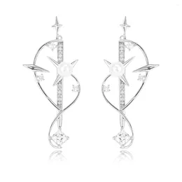 Dangle Earrings HAIKE S925 Pure Silver Pearl Original Dream Chasing Stars Earpin Fashion Exquisite Versatile Beauty Full Women 2024