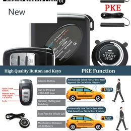 Ny kontroll PKE -bil Keyless Entry Engine Start Alarm System Push -knapp Remote Starter Stop Auto