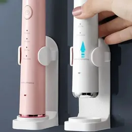 2024 new Traceless Toothbrush Stand Electric Toothbrush Holder Adhesive Rack Wall-mount Wall Mounted Electric Toothbrush Holder Standfor