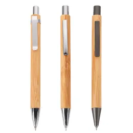 Pens 30/50/100 PCS Bamboo Wood Ballpoint Pen 1.0mm Tip Blue Black Ink Office School Wrting Stationery Business Signature Ball Pens