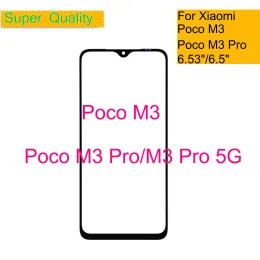 Painel 10pcs/lote para Xiaomi Poco M3 Pro Touch Screen Painel da lente de vidro frontal frontal para Poco M3 Pro 5G lcd de vidro frontal com OCA
