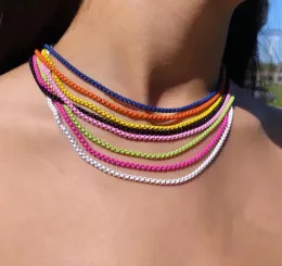 Collane 2021 Dichiarazione calda smalto di rame boho arcobaleno a colori cottura a catena per girocollo per donne collier collier femme estate bijoux