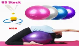 US Stock 65 cm Yoga Bas Sports Fitness Bas Bola Pilates Gym Sport Fitba med pumpövning Pilates Workout Massage BA FY80515053320