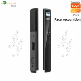 Control Face recognition Pushpull Automatic waterproof IP68 Aluminum door lock Exterior 85mm 92mm euro mortise tuya digital smart lock